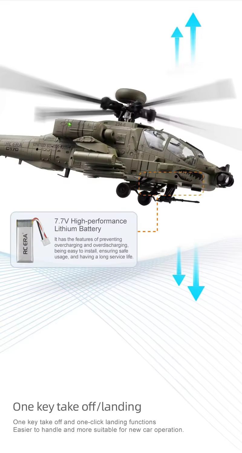 RC Era AH‑64D Apache C170 6CH  - Rc Helicopter Single Rotor recension och pris