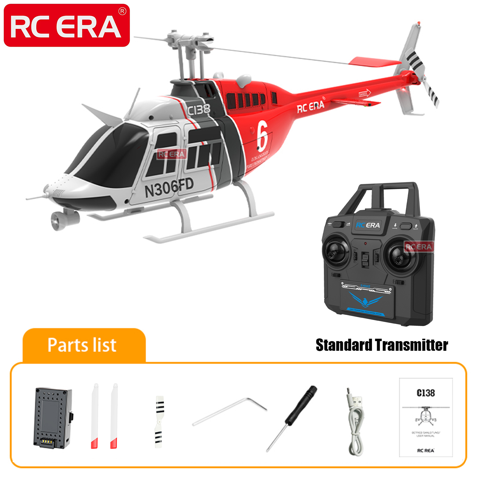 RC ERA C138 BELL 206 Jet Range - Rc Helicopter Large recension och pris