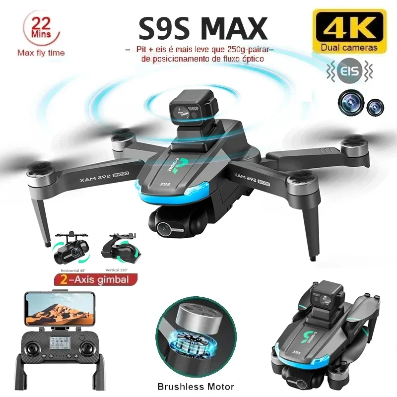 NEW S9S MAX MINI Drone 4K 2-Ax - Rc Helicopter Case recension och pris