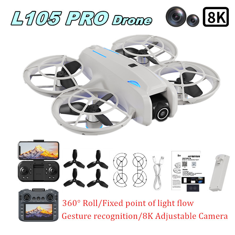L105 PRO Drone Duel 8k Lens Fu - Rc Helicopter Case recension och pris